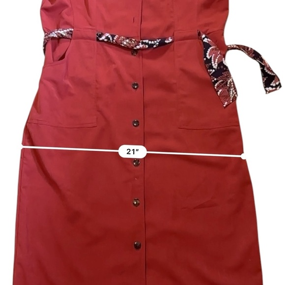 Vintage Melissa Harper Dress Womens 14 Rust Classic Preppy Work Button Front - Picture 11 of 12